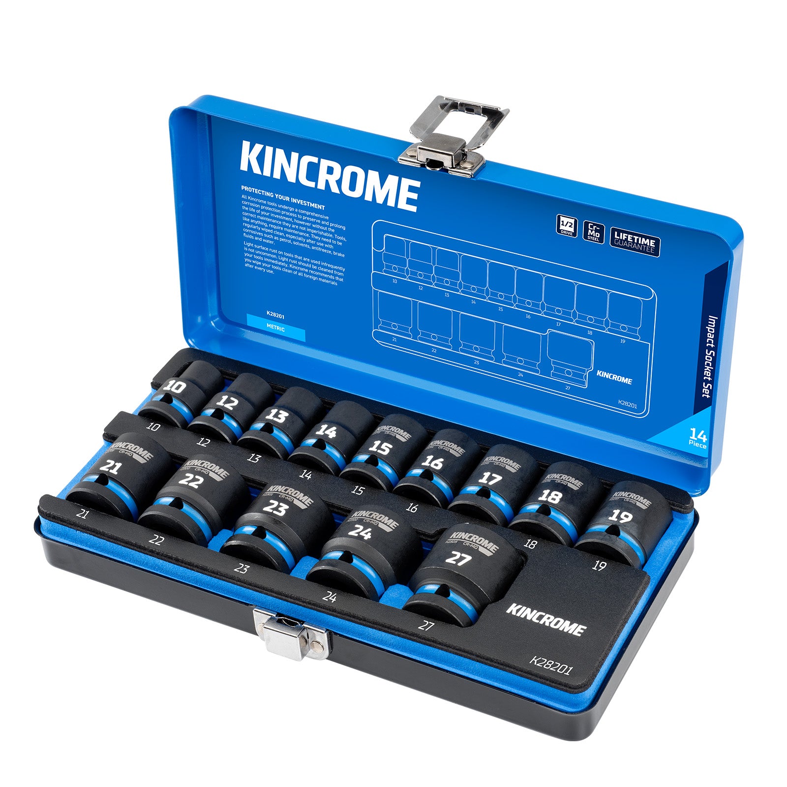 Kincrome Impact Skt Set 1/2 14P Met K28201