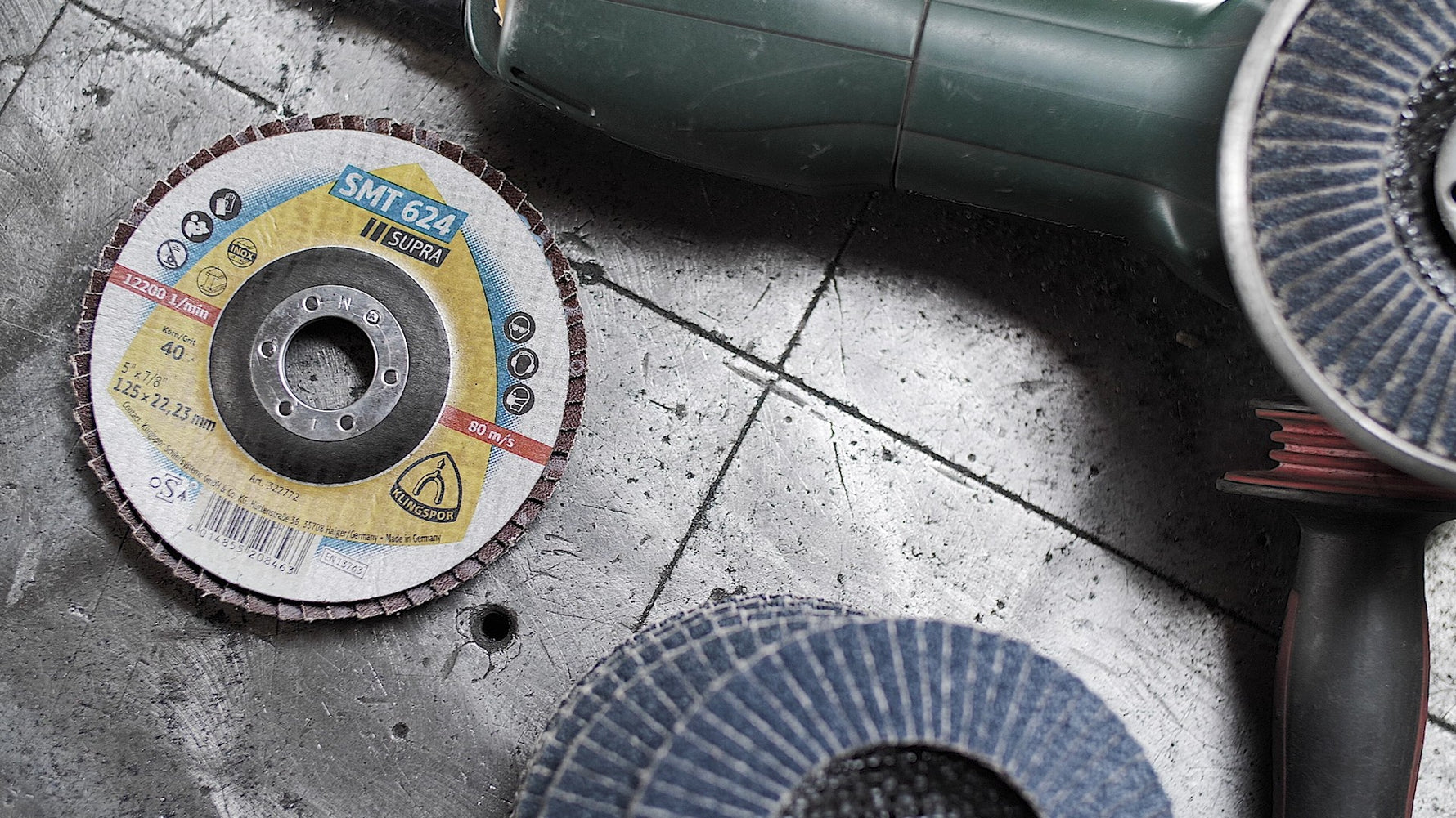 Klingspor 322765 SMT 624 115mm x22.23mm bore 40 grit convex abrasive mop disc