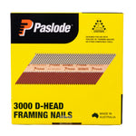 Paslode 75x3.06mm Pneumatic D-Head Bright Framing Nails - 3000 Pack B20467