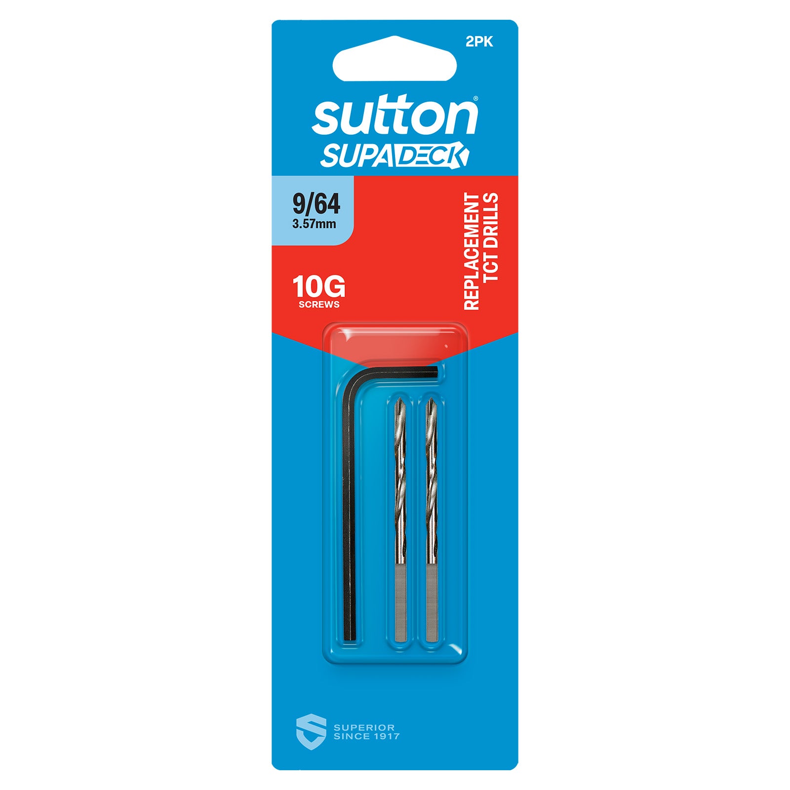 Sutton Tools Drill Tct Countersink Repl Supadeck 9/64In (10G) 2Pk C119H0357