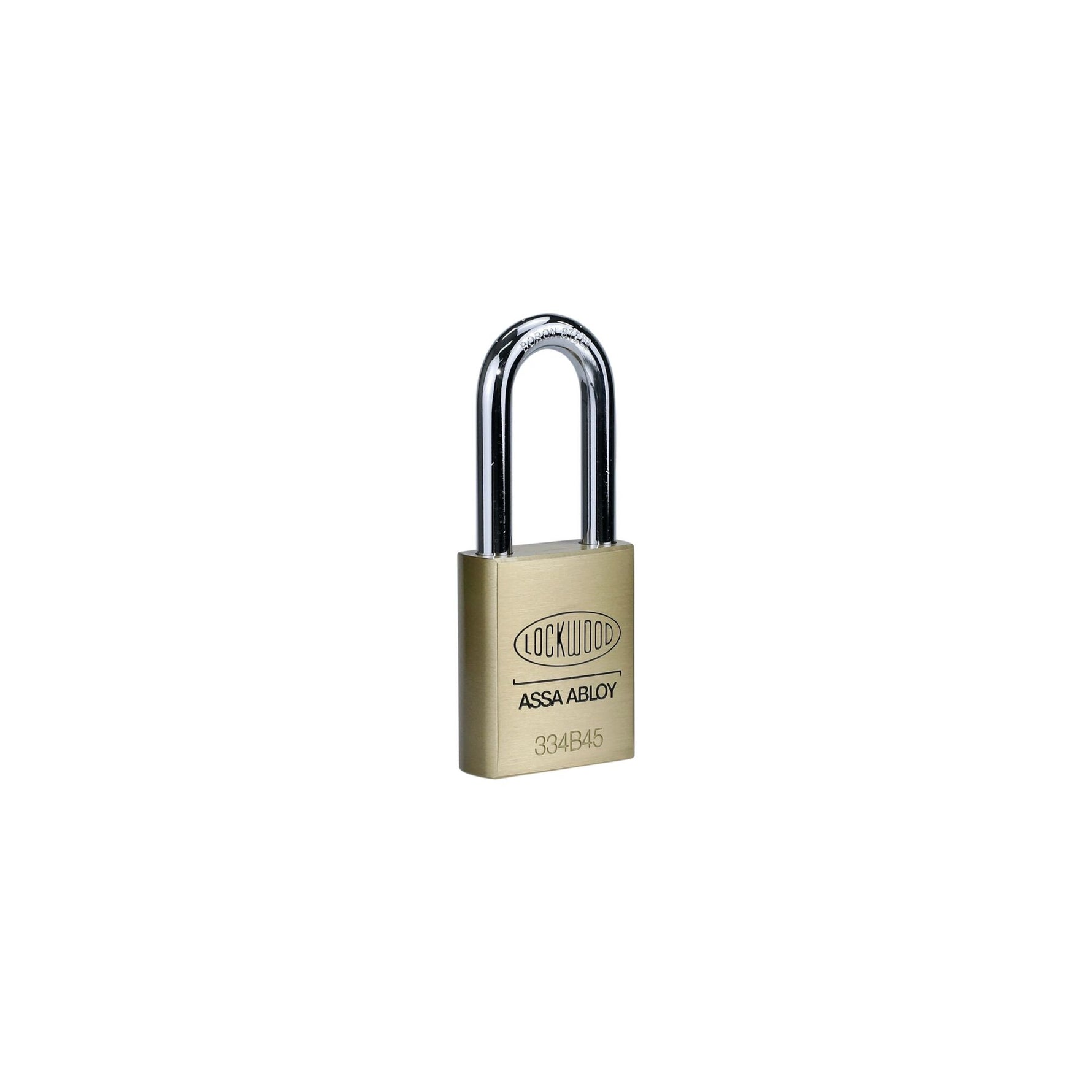 Lockwood 334B 45mm Brass Body Padlock Latching 48mm Boron Steel 8.7mm Diameter Shackle NDP 334B45/148/NDP