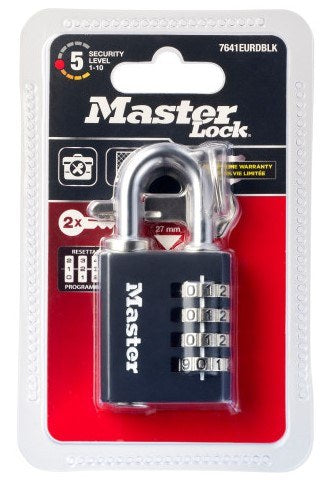 Master Lock Padlock Comb Key 40MM M/l 7641EURDBLKAU