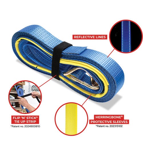 Austlift Ratchet Tie Down Replacement Strap Hook Keeper 50mm x 9m 2500kg LC 205316