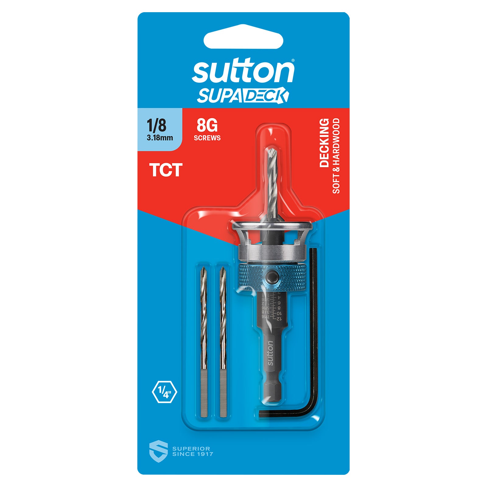 Sutton Tools Drill Tct Countersink Tct Supadeck 1/8In (8G) C118H0318