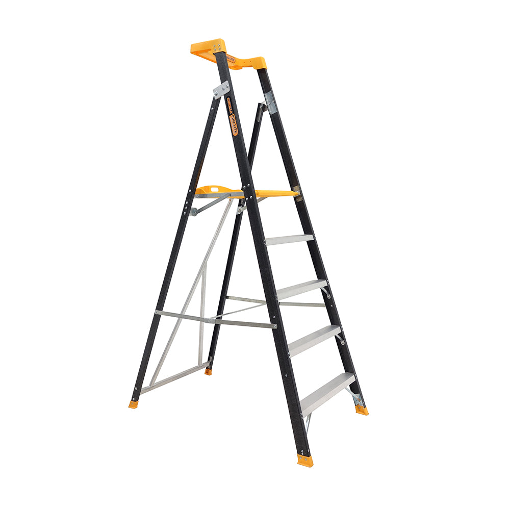 Gorilla FPL005-PRO Pro-Lite 5 Step Fibreglass Platform Ladder (1.45M) 150kg Industrial