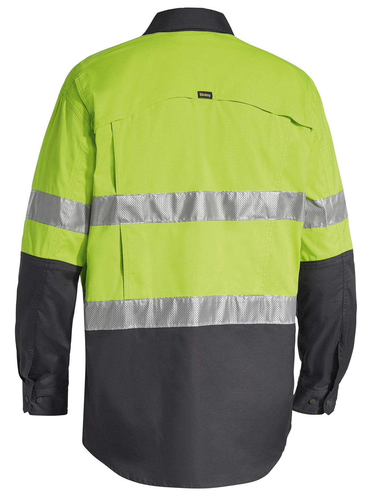Bisley Workwear BS6415T Men's Lime/Charcoal - Discontinued 5XL X Airflow™ Taped Hi Vis Ripstop Shirt BS6415T_TT365XL