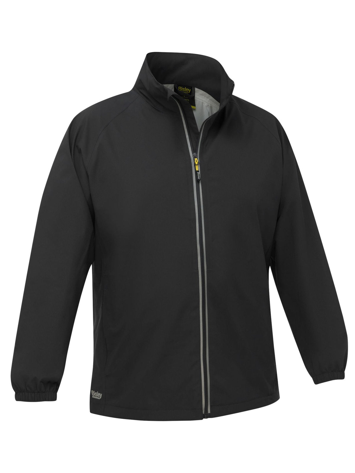 Bisley Workwear BJ6707 Men's Black L Packable Lightweight Ripstop Rain Jacket BJ6707_BBLKL