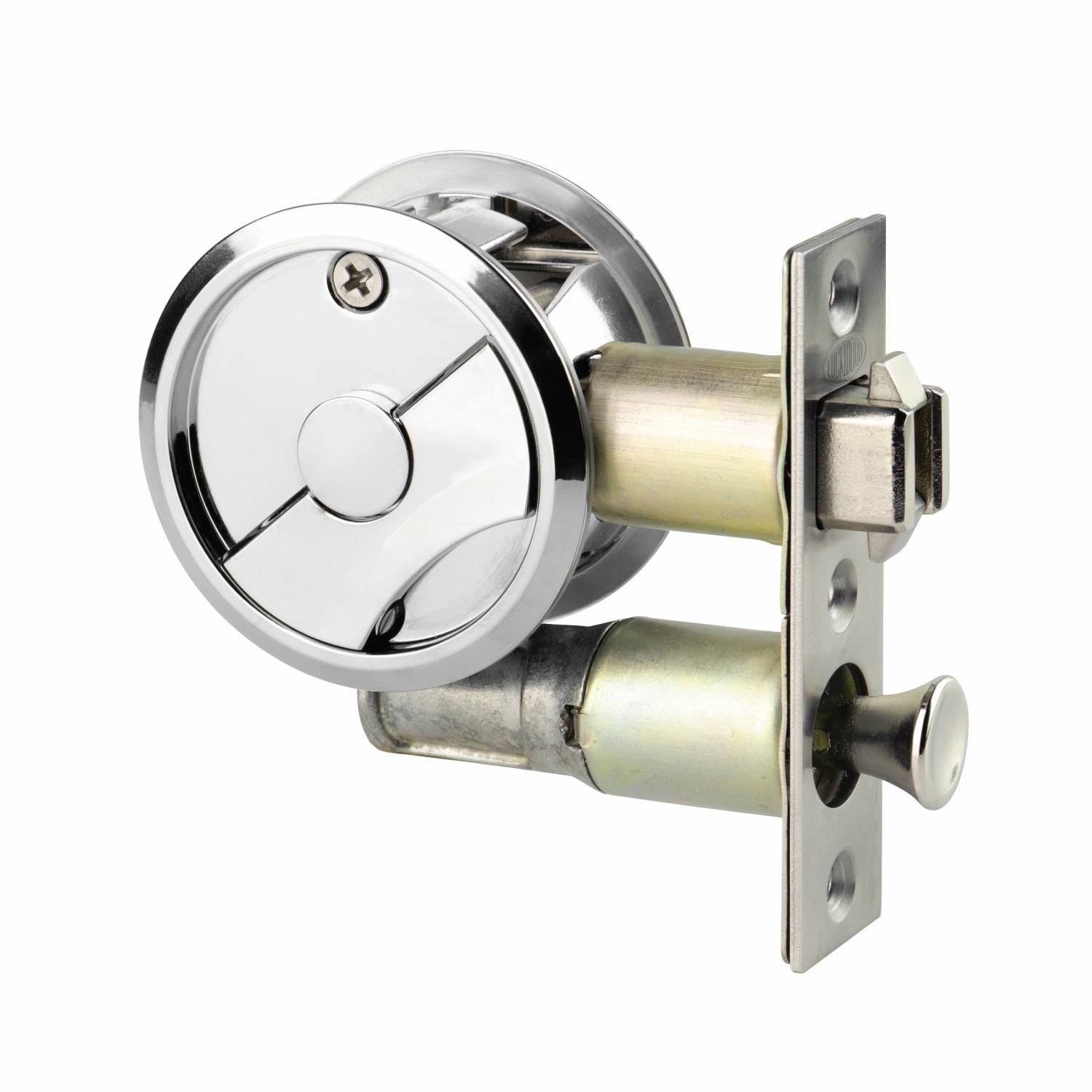 Lockwood Symmetry Round Cavity Sliding Door Chrome Plate Privacy Set DP 7400CPDP