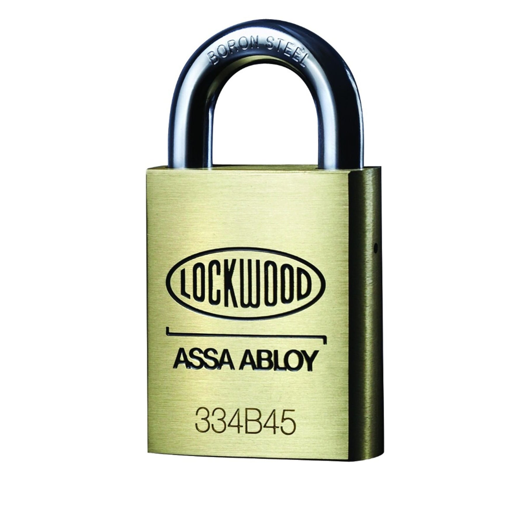 Lockwood 334B 45mm Brass Body Padlock Latching 19mm Boron Steel 8.7mm Diameter Shackle NDP 334B45/119/NDP