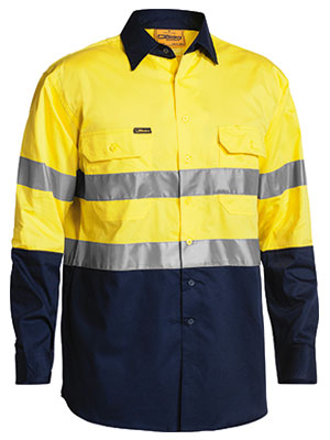 Bisley Workwear BS6896 Yellow/navy M Mns Bw Shr Ls Cool Tape
