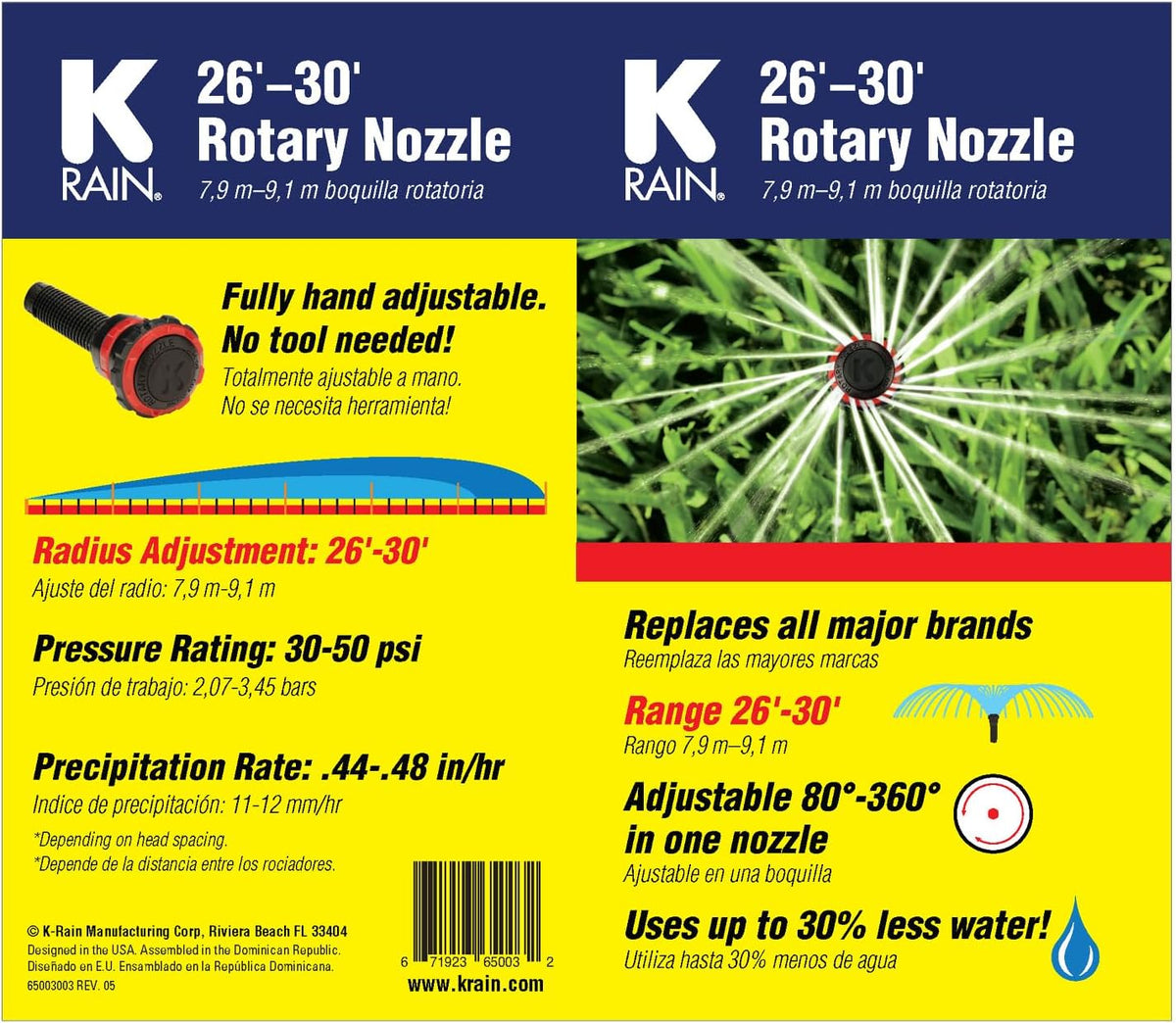 K Rain Fully Adjustable Rotary Nozzles – 26’-30’ RN300-ADJ