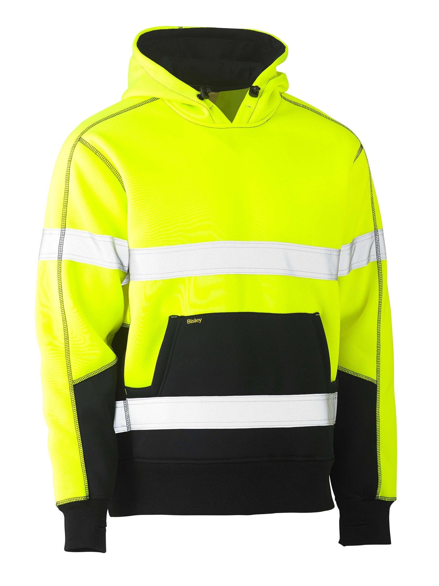 Bisley Workwear BK6619T Men's Yellow/Navy S Taped Two Tone Fleece Hoodie Pullover