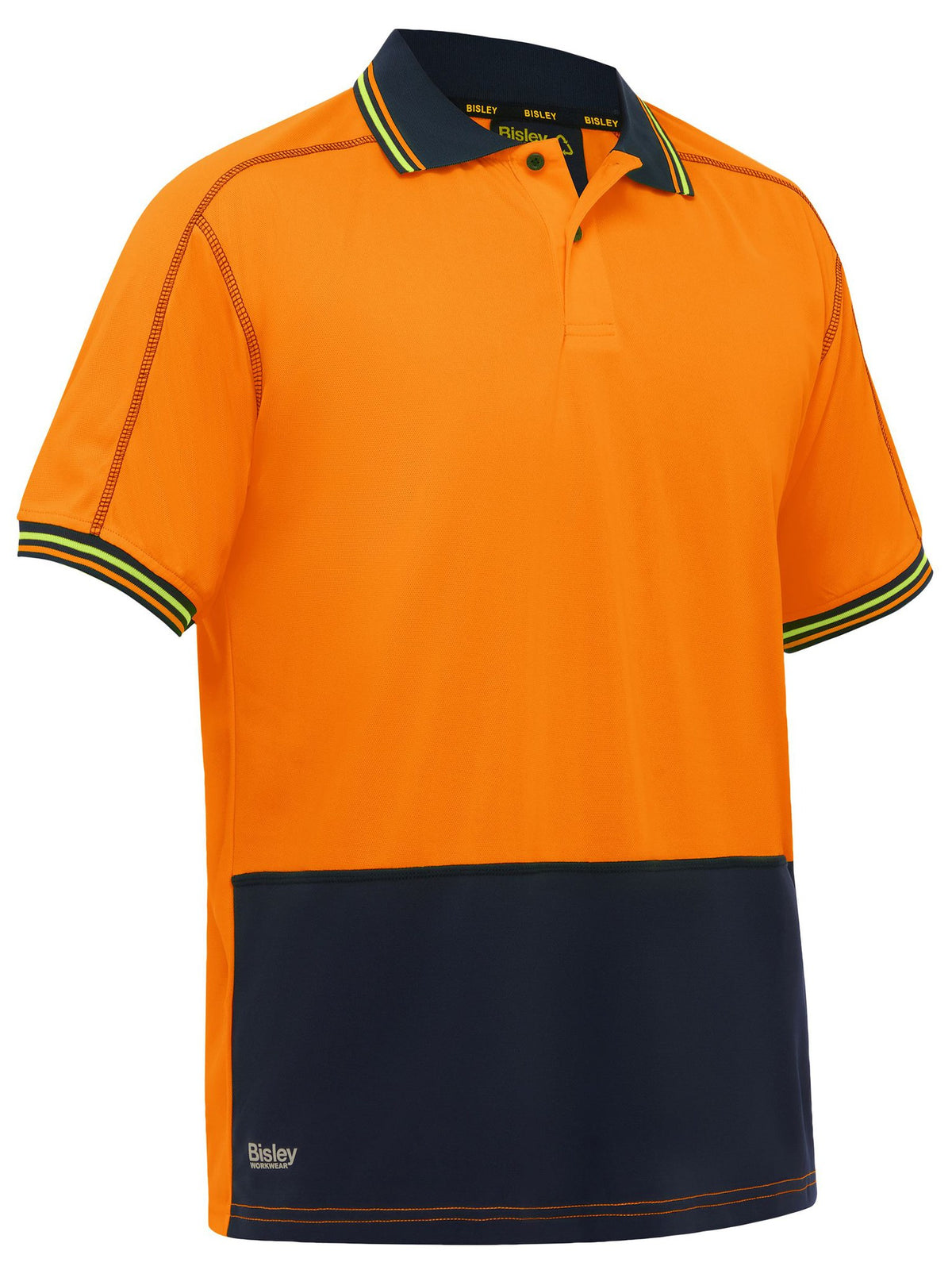Bisley Workwear BK1219 Men's Orange/Navy 4XL Hi Vis Polyester Mesh Polo BK1219_TT054XL