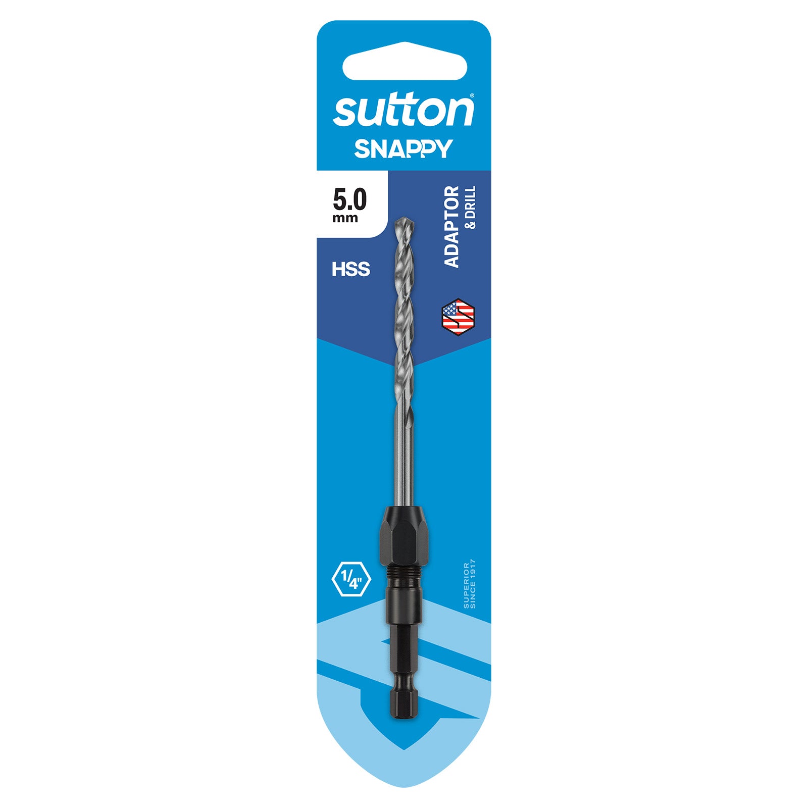 Sutton Tools Drill Holder Hex-Shk Snappy & Jobber Hss Carded 5.0Mm D223H0500