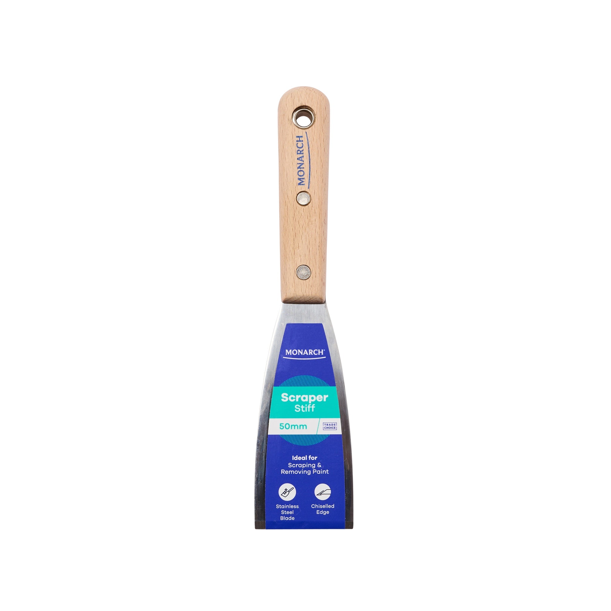 Monarch Timber Handle Scraper 50mm Stiff