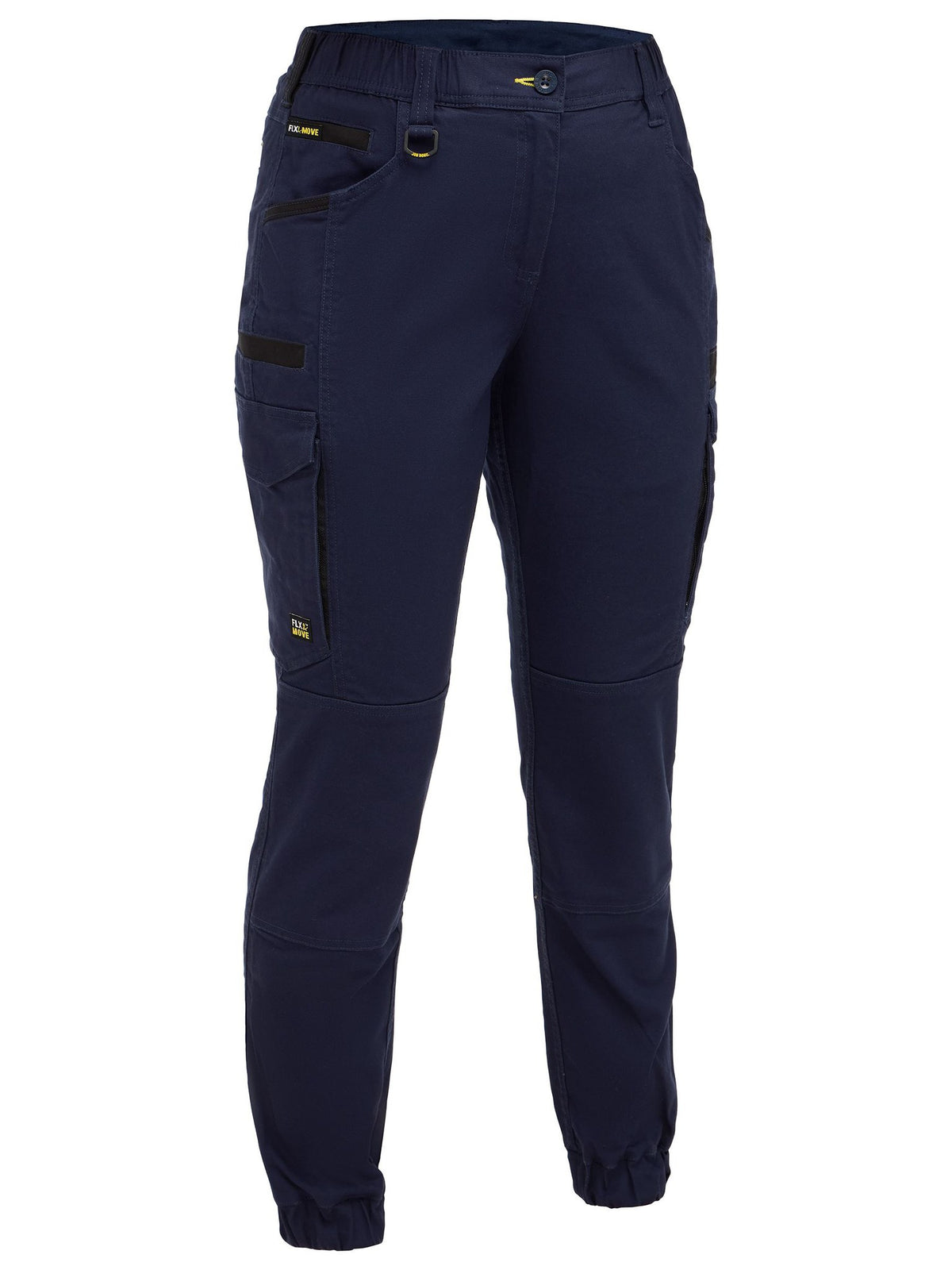 Bisley Workwear BPCL6237 Women's Navy 6 Womens Flx & Move™ Elastic Waist Cargo Cuffed Pants BPCL6237_BPCT6