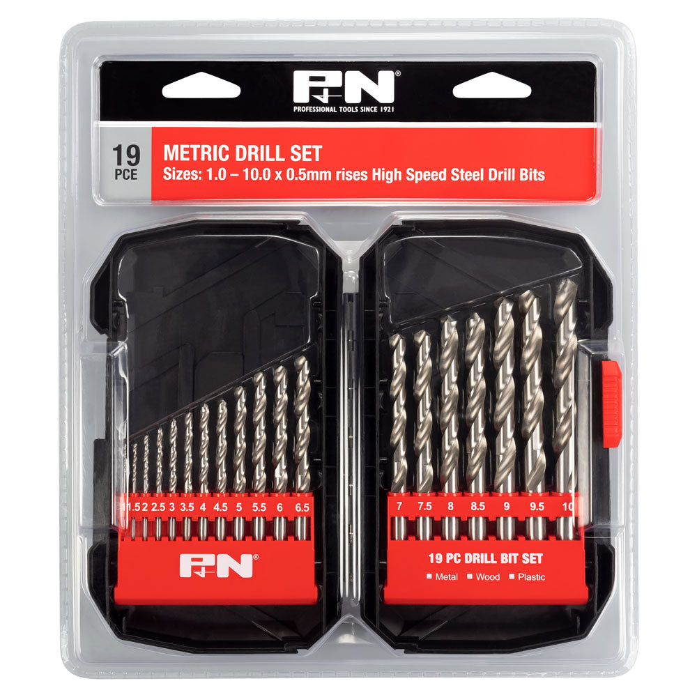 P&N Drill Jobber Hss Bright Set 1-10Mm 19Pc P&N 166044641
