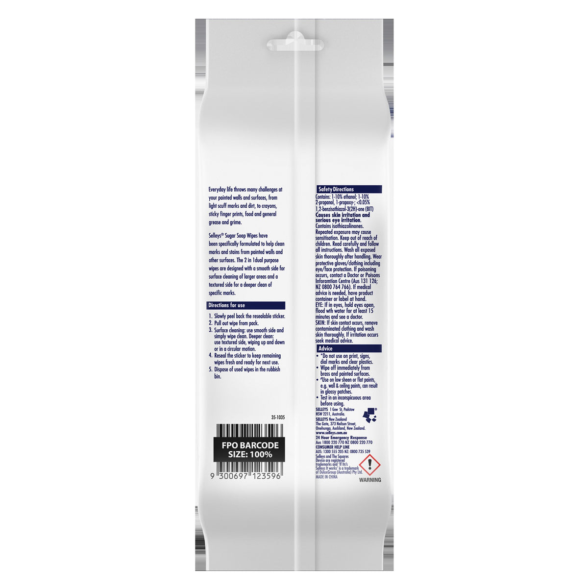 Selleys Sugar Soap Wipes 25pk Sfp 100560