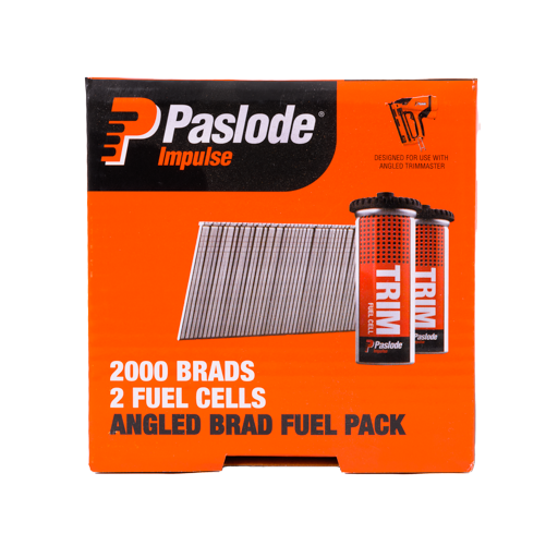 Paslode 50mm 16 Gauge Stainless Steel Angled Brad Trimmaster Impulse Nails With Fuel 2000 Pack B20785