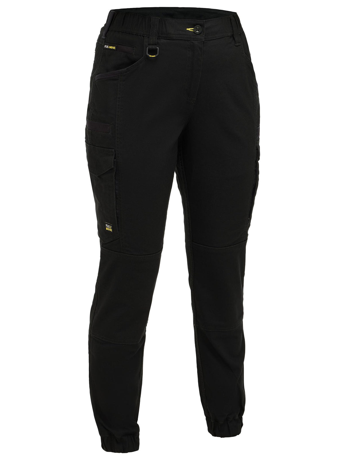 Bisley Workwear BPCL6237 Women's Black 6 Womens Flx & Move™ Elastic Waist Cargo Cuffed Pants BPCL6237_BBLK6