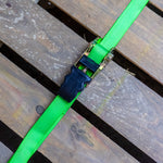 Monkey Grip Ratchet Tie Down 300KG Capacity 25mm x 4M Green Rubber Coated S-Hook 4 Pack BTD254-4