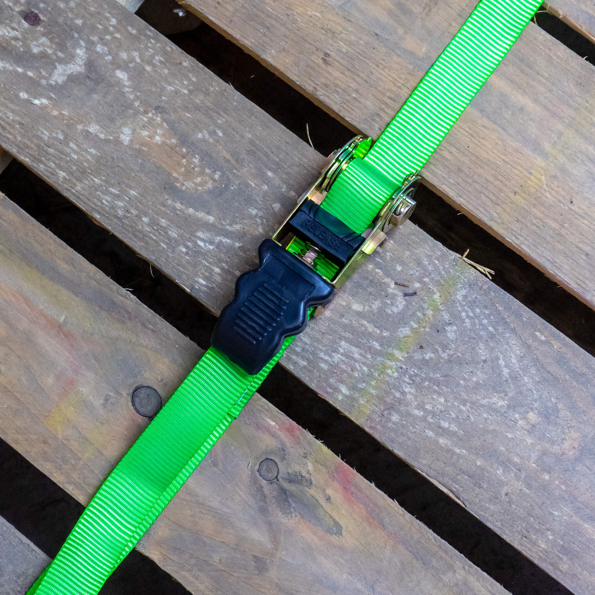 Monkey Grip Ratchet Tie Down 300KG Capacity 25mm x 4M Green Rubber Coated S-Hook 4 Pack BTD254-4