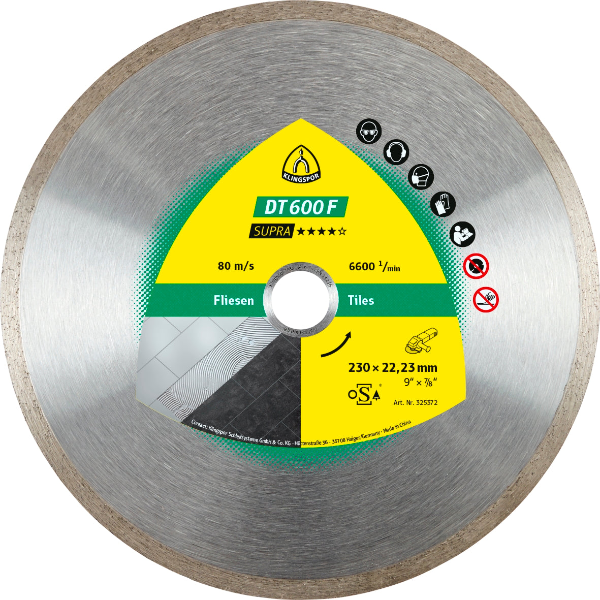 Klingspor 325371 DT 600 F 180mm diamond cutting blade closed rim for angle grinders