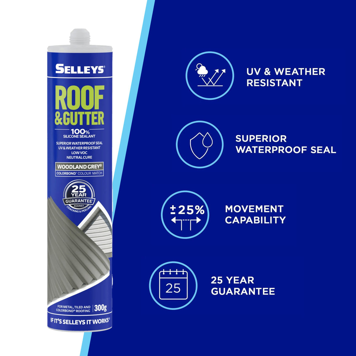 Selleys Roof & Gutter Woodland Grey 300G 102691