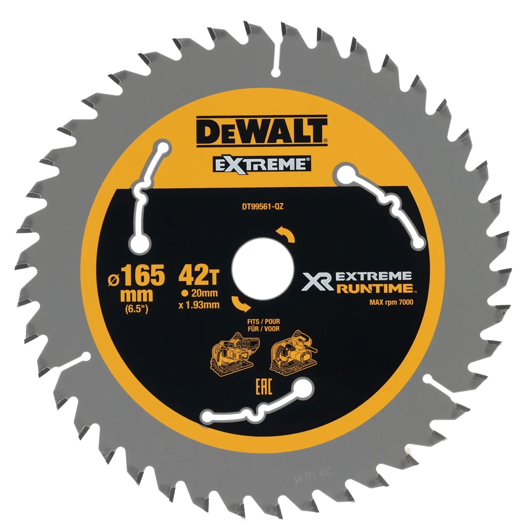 Dewalt XR Extreme Runtime Circular Saw Blade 165x20mm 42T DT99561-QZ