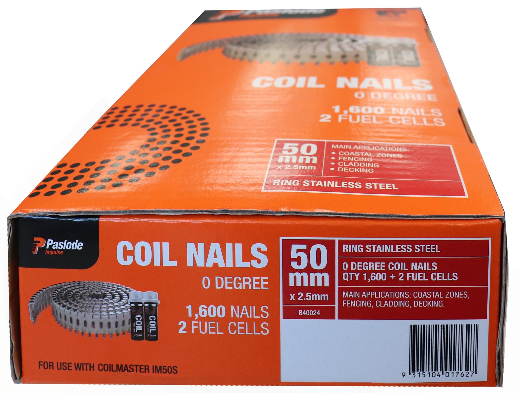 Paslode 50 x 2.5mm Stainless Steel Coil Nails B40024