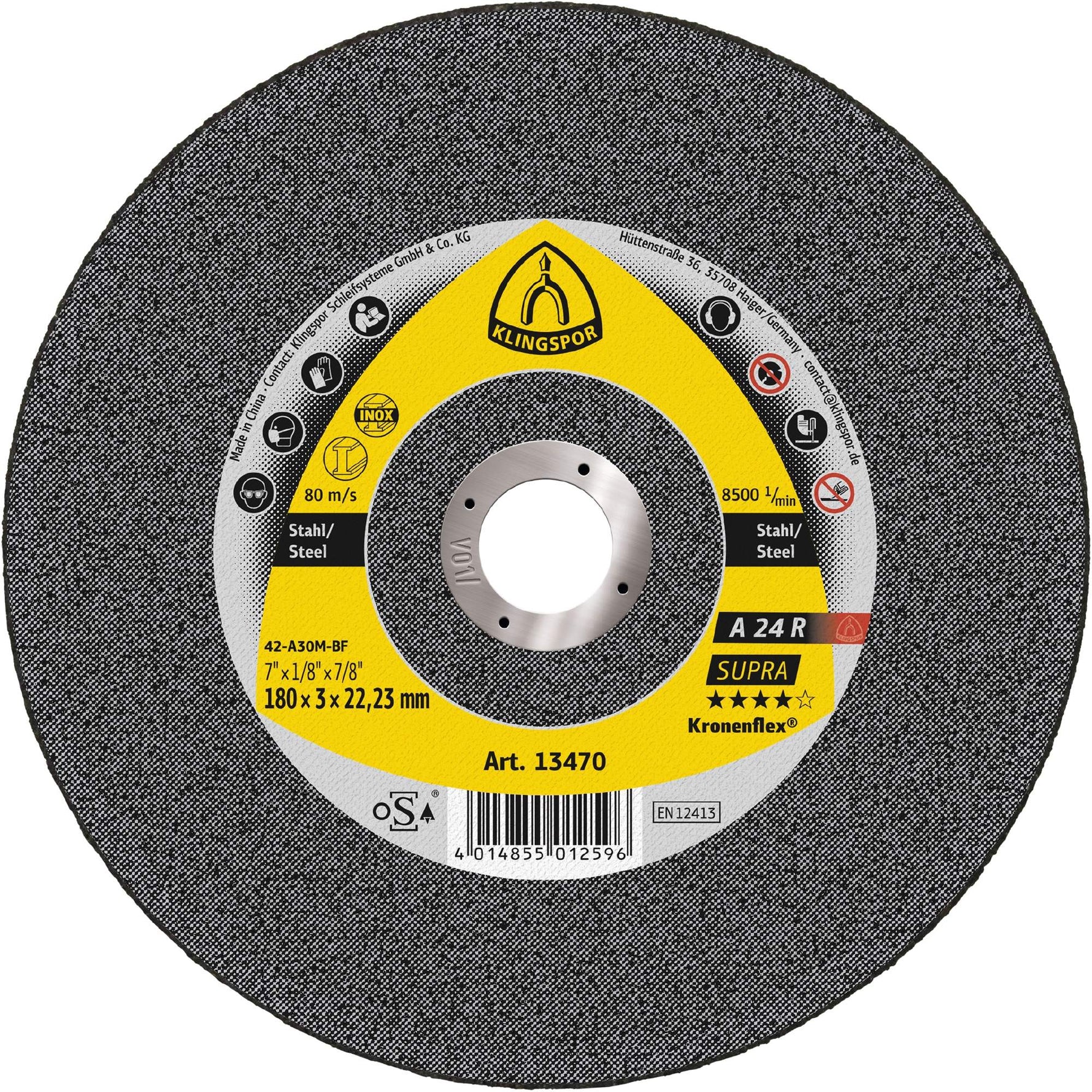 Klingspor 70467 A24 R 100mm x2.5mm x16mm steel cut off wheel