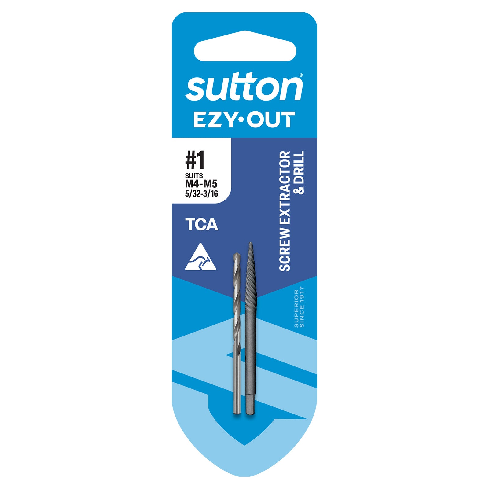 Sutton Tools Extractor Screw Ezy-Out Carded No.1 M4-M5 & 2.0Mm Drl M6020001