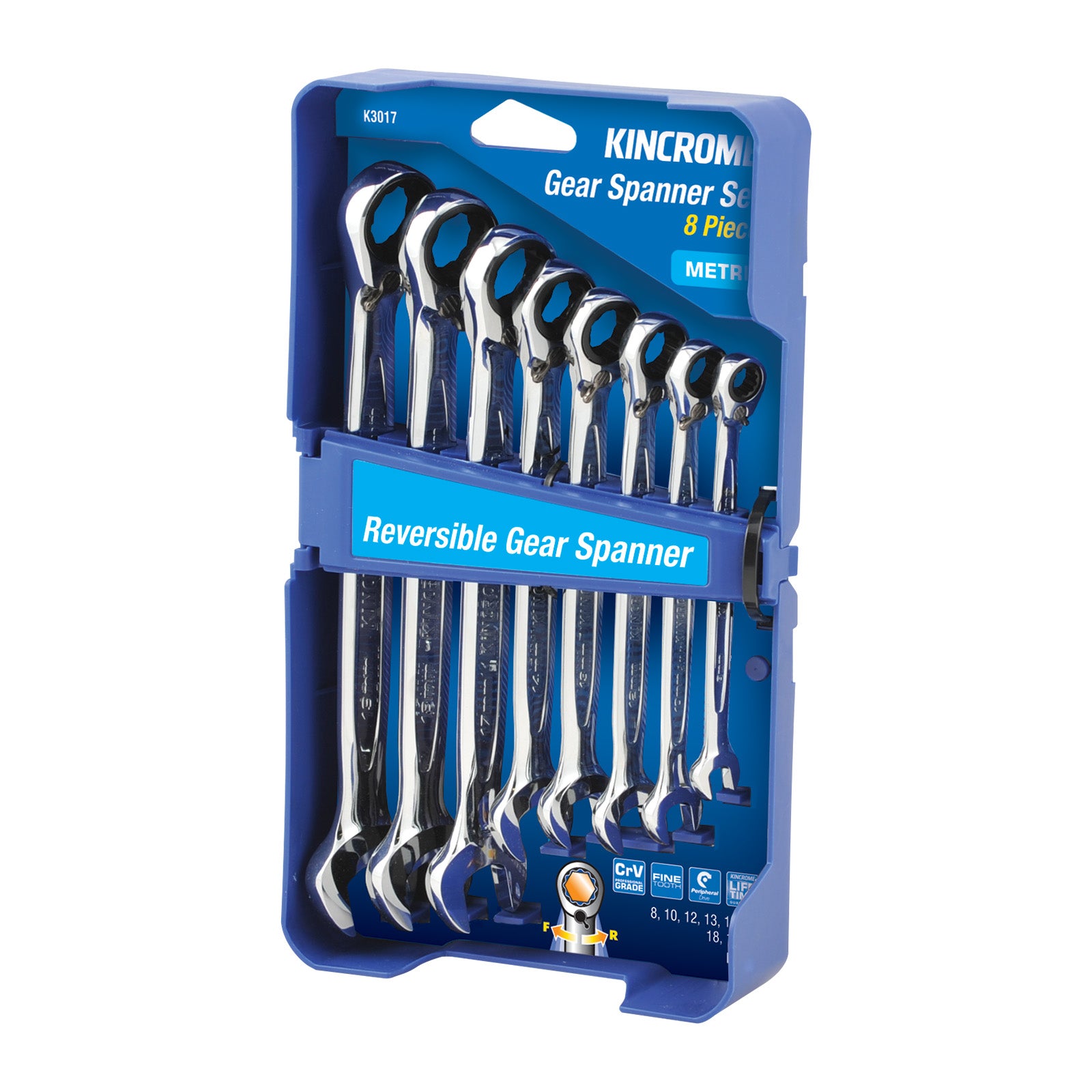 Kincrome 8Pce Reverse Gear Spanner-Met K3017
