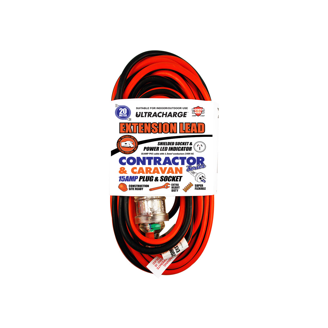 ULTRACHARGE Contractor/Caravan Suitability Lead 20M 15A UR250/20C
