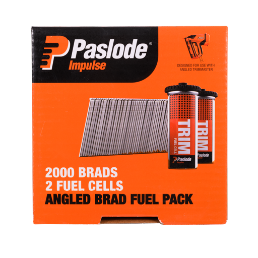 Paslode 63mm 20 Degree Zinc Plated C Brad Nails & 2 Fuel Cells - 2000 Pack B20765