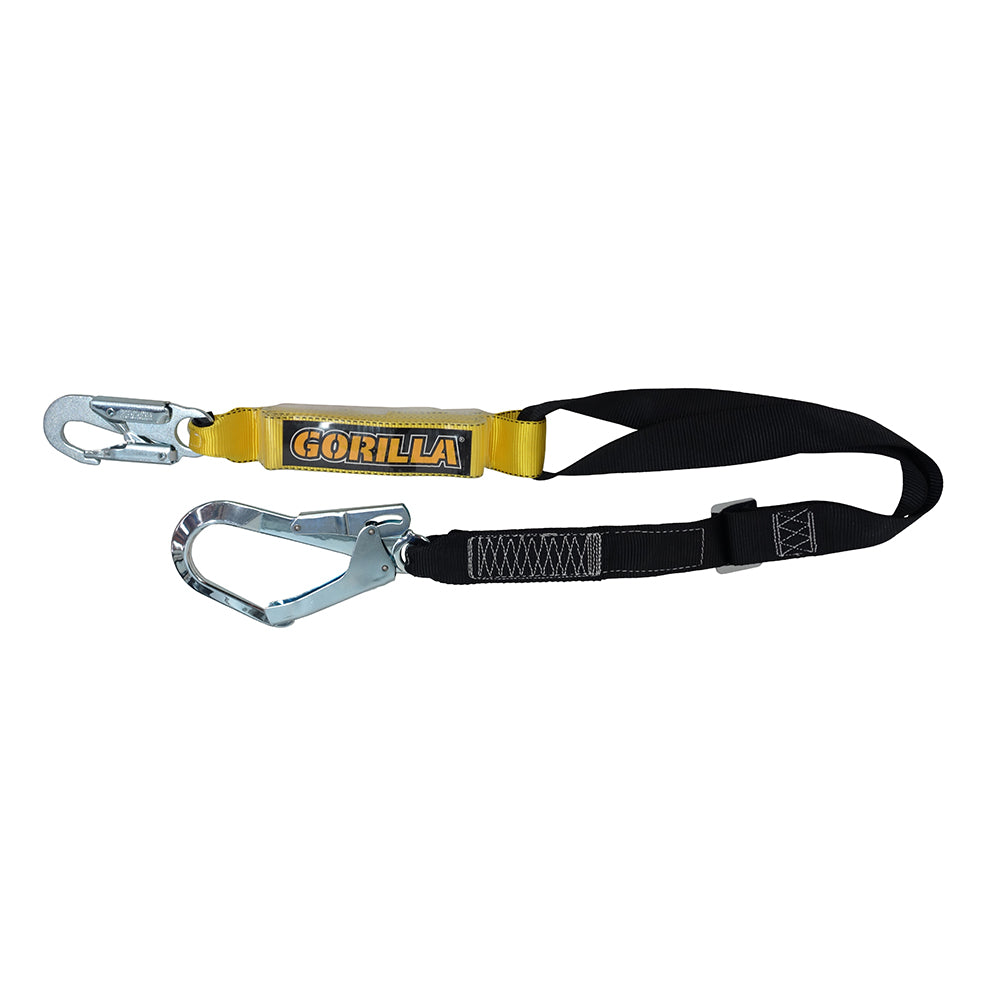 Gorilla GH-01BST ajustable fall arrest single lanyard with scaffold hook