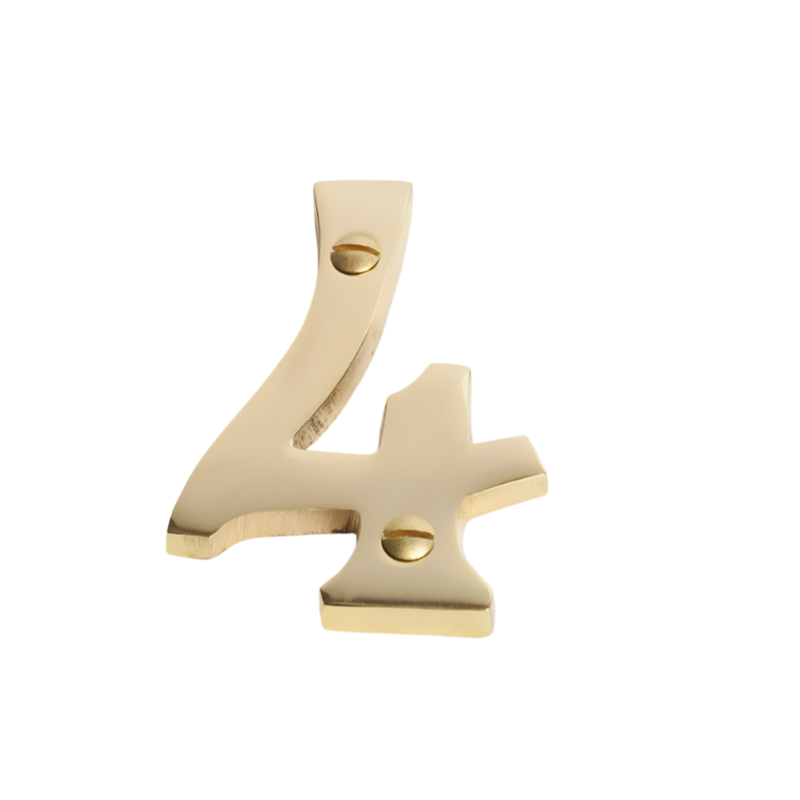 Romak Numerial Windsor Brass Screw Fix H75mm - 4 SB7504
