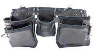 Ox Trade Black Leather 12 Pocket Construction Apron OX-T265601