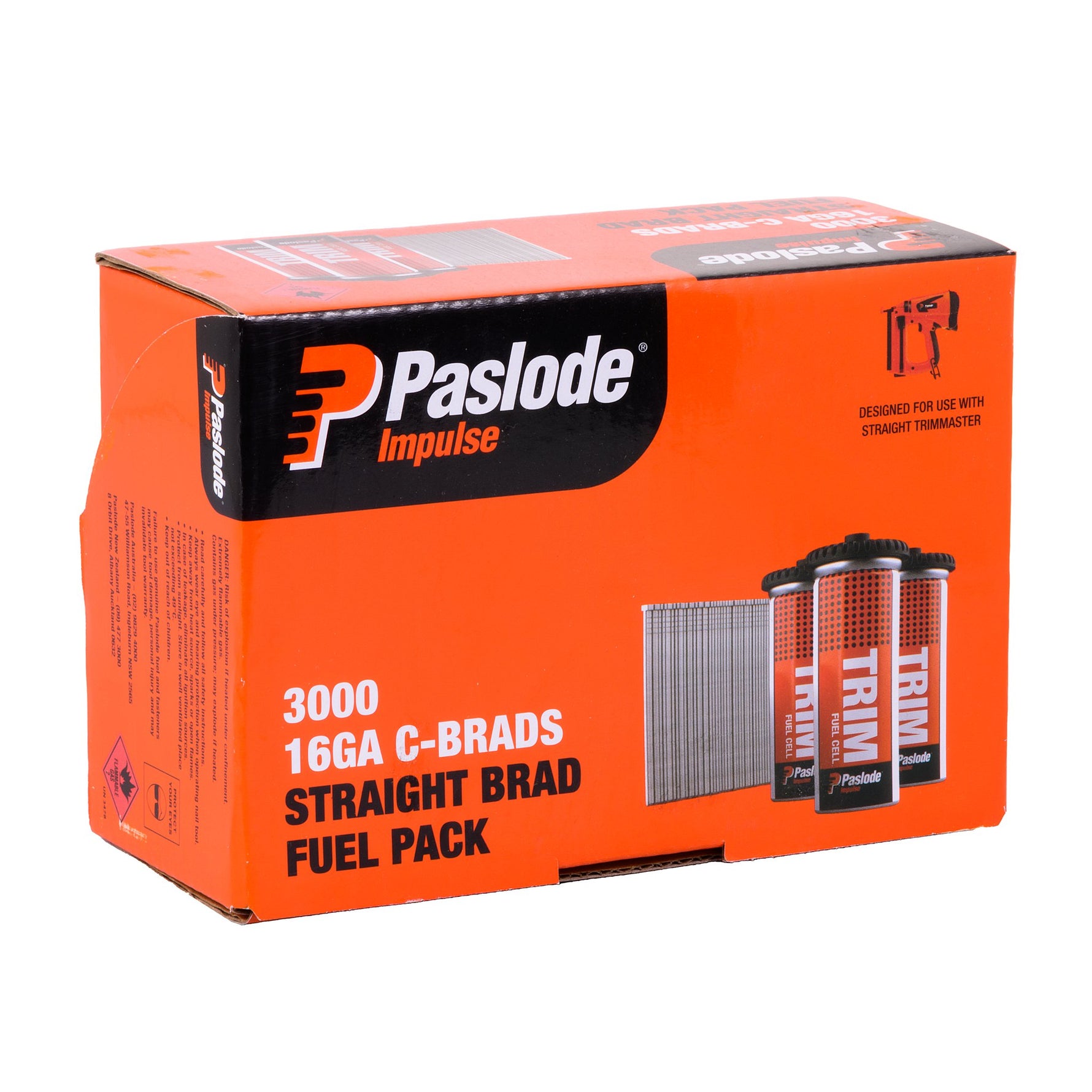 Paslode 25 x 1.6mm Zinc Plated C25 Impulse Brad With Fuel 3000 Pk B20623