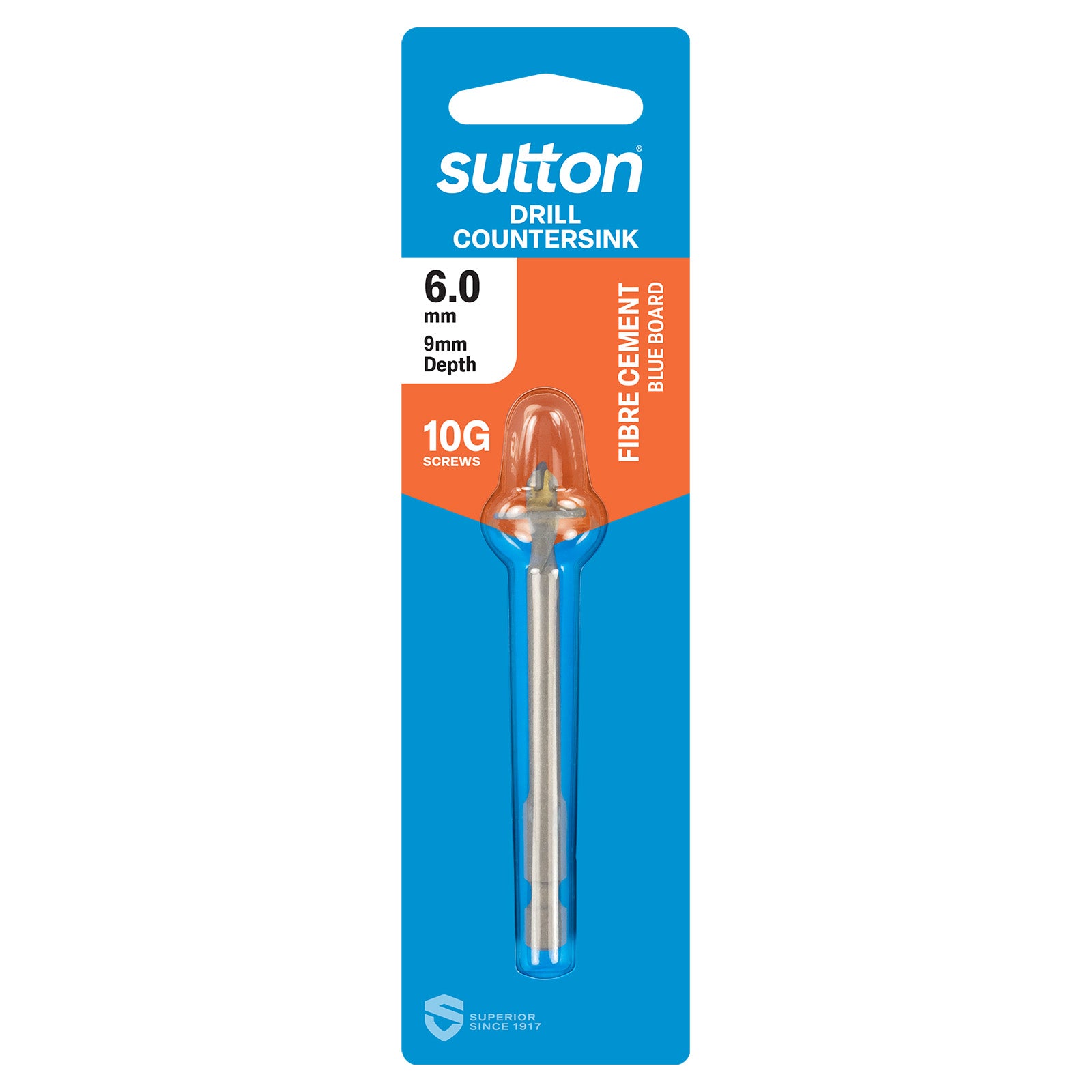 Sutton Tools Drill Tct Countersink Tct Hex-Sh Card 6.0Mm 9Mm Depth C120HA0600