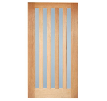 Excel Pacific 5LVF Meranti Vertical Frosted External Door 2040 x 920 x 40 AC5LVFMVFED204092040