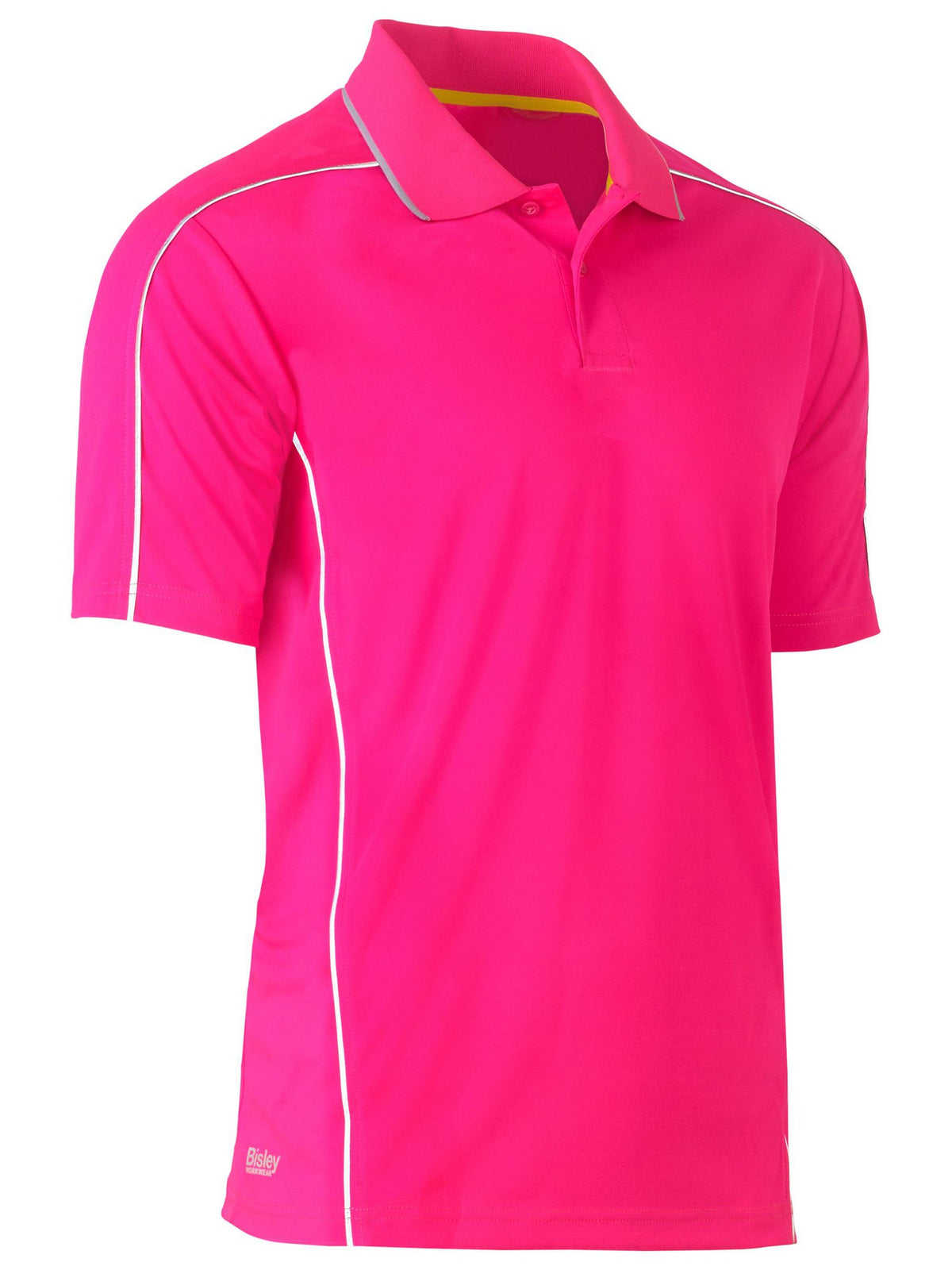 Bisley Workwear BK1425 Men's Pink L Cool Mesh Polo With Reflective Piping BK1425_BPNKL