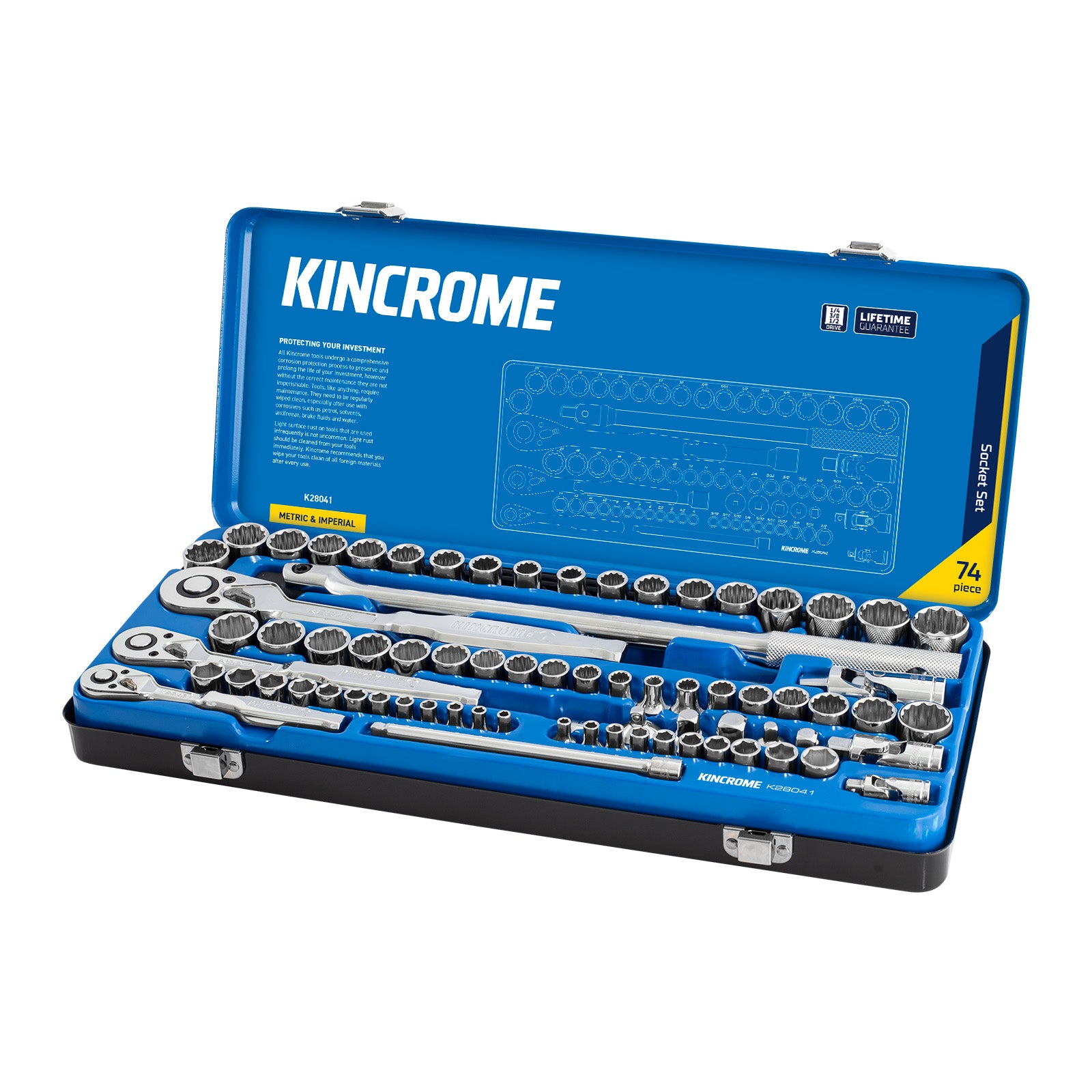 Kincrome Skt Set 74P 1/4_3/8 & 1/2Drv K28041