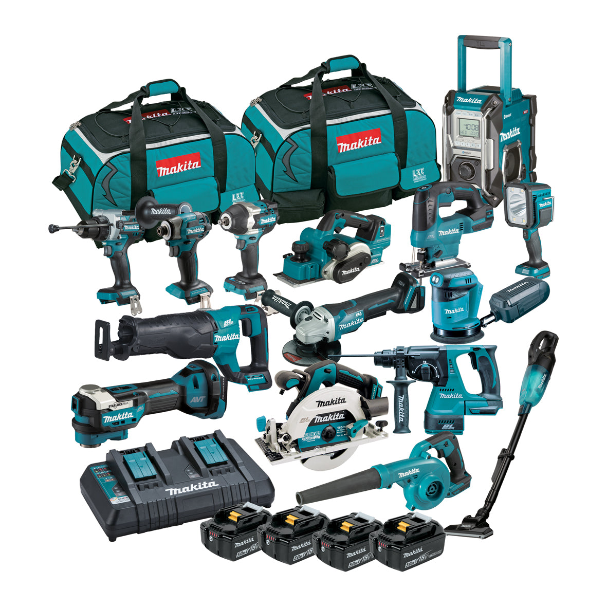 Makita 18V Brushless 15 Piece 4 x 5.0Ah Combo Kit DLX1514TX1
