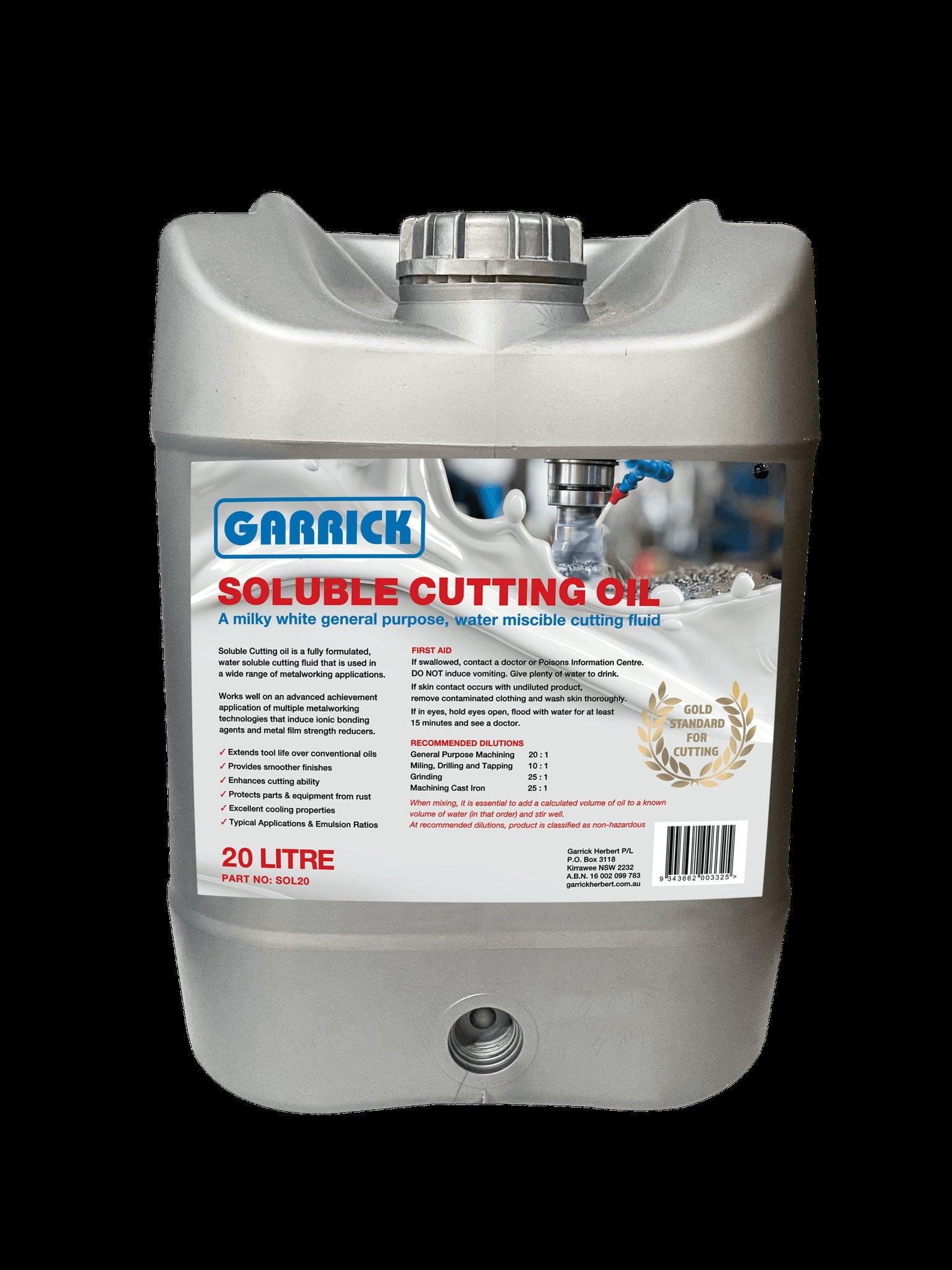 Garrick Soluble Cutting Oil - 20 Litres SOL20