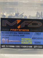 HEX HEAD TIMBER SCREWS T17- 12x50mm