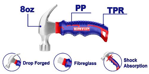 EMTOP 8oz Mini Claw Hammer