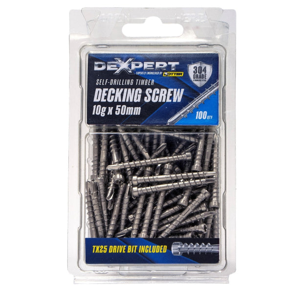 Otter 100 Pack 10 X 50mm 304Ss Dexpert Decking Screw DBES10503