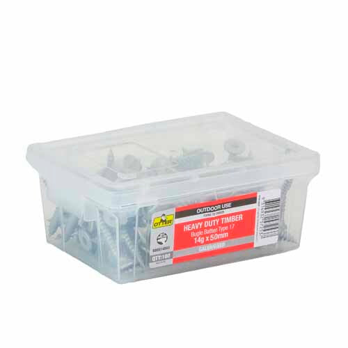 Otter 100 Pack 14G X 50mm Batten Bugle Screw T17 Galv BBEG14503
