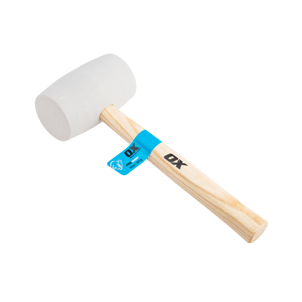 OX PRO WHITE RUBBER MALLET HAMMER- 32OZ